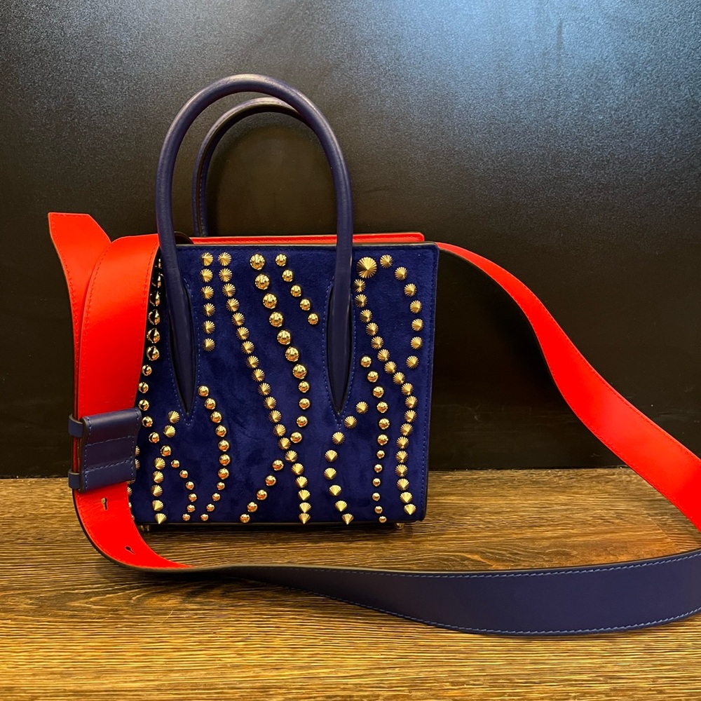 CHRISTIAN LOUBOUTIN
Paloma Mini Velour and Leather Tote Bag NEW.  Authentic - Picture 4 of 9